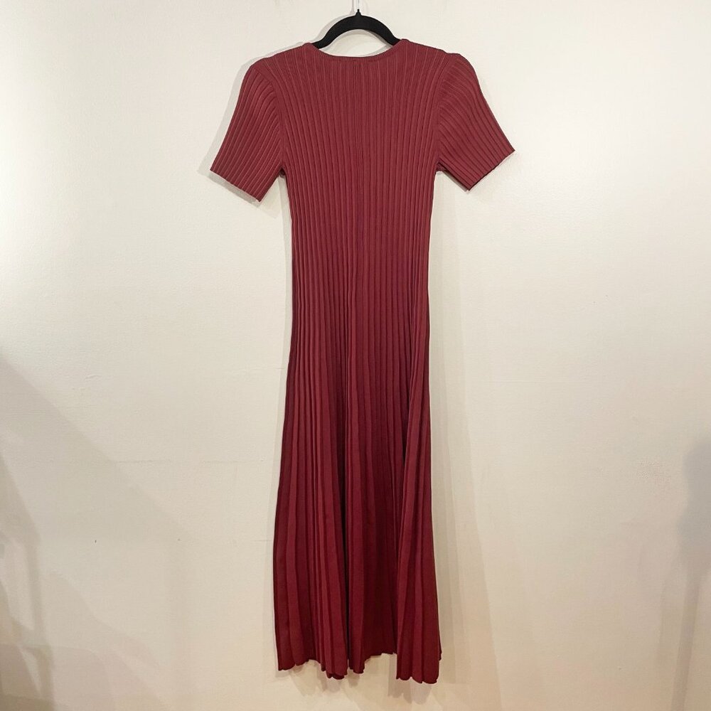Tuckernuck Ribbed Midi Dress in Burgundy - Picture 3 of 6